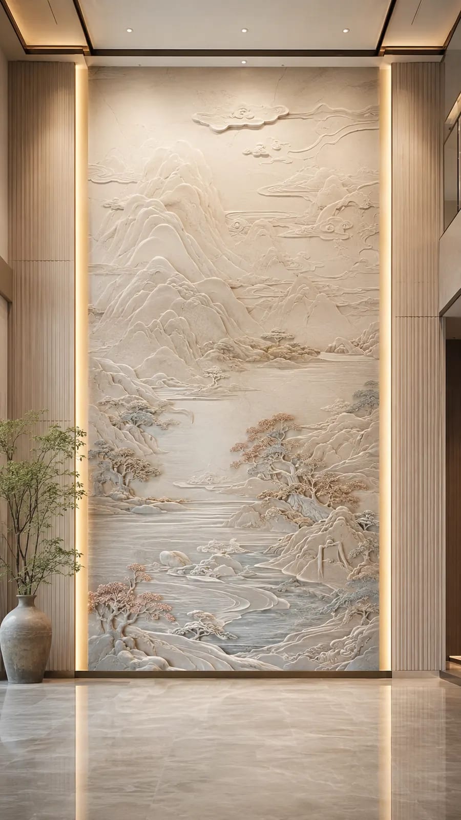 山月照庭 · 04,山水意境浮雕空间效果参考
