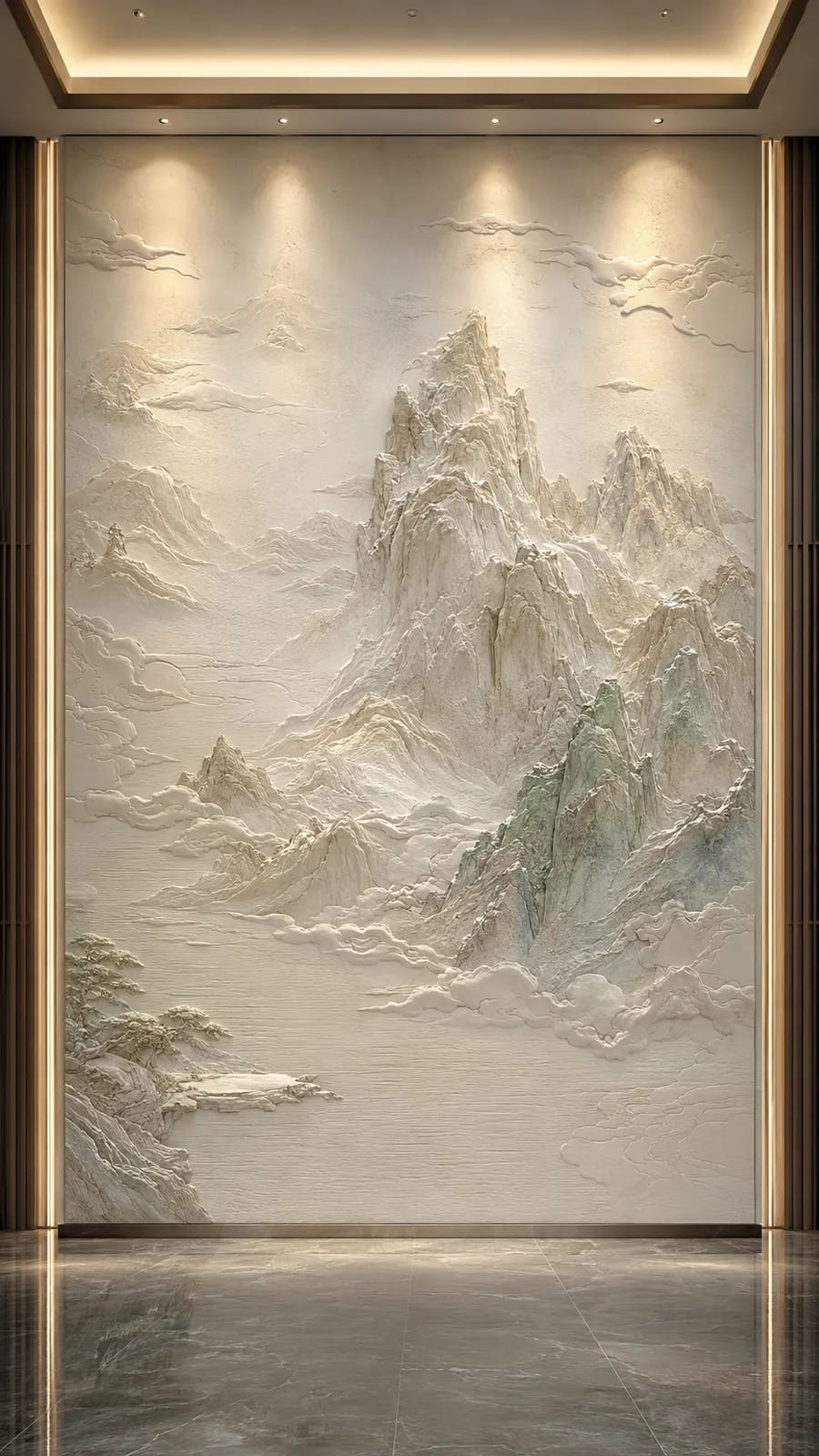 松壑听泉 · 02,山水意境浮雕空间效果参考