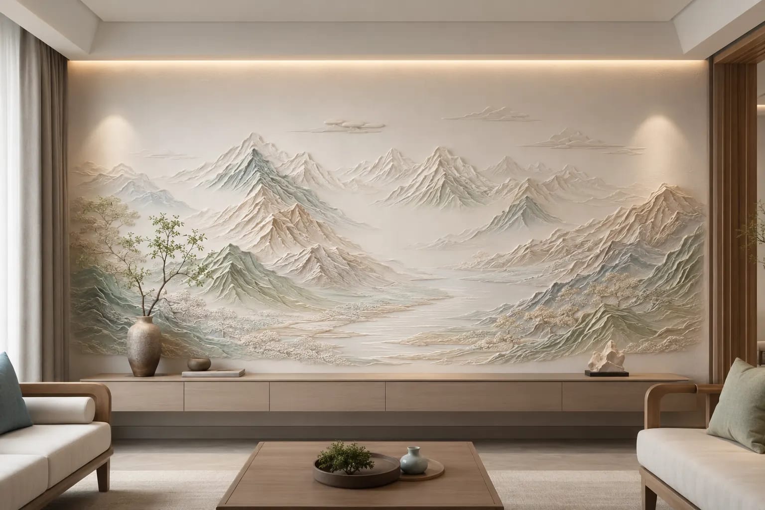 千峰入境 · 03,山水意境浮雕空间效果参考
