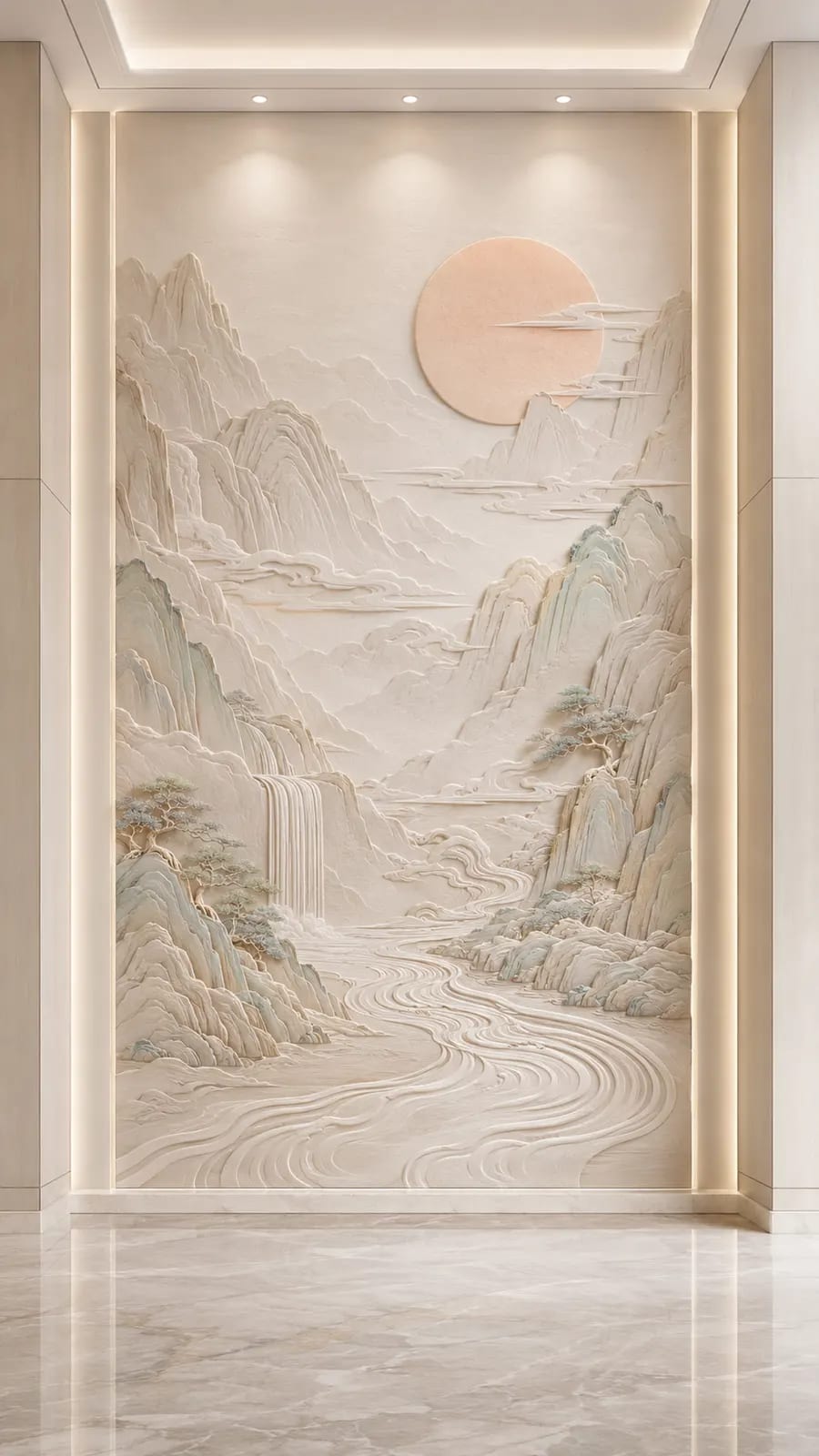 松壑听泉 · 03,山水意境浮雕空间效果参考