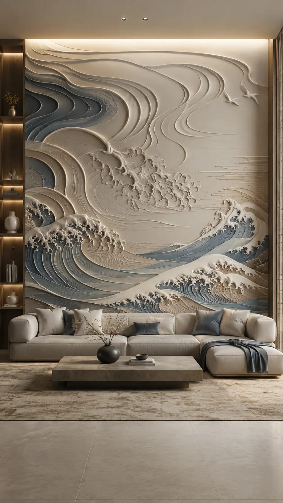 沧海流光 · 04,海潮波纹浮雕空间效果参考