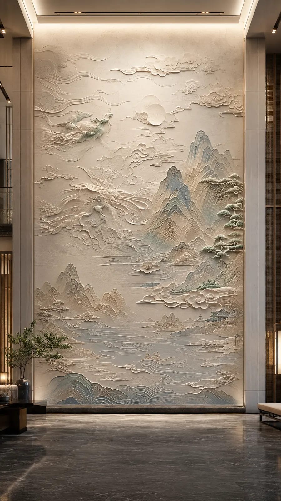 空山新雨 · 02,山水意境浮雕空间效果参考