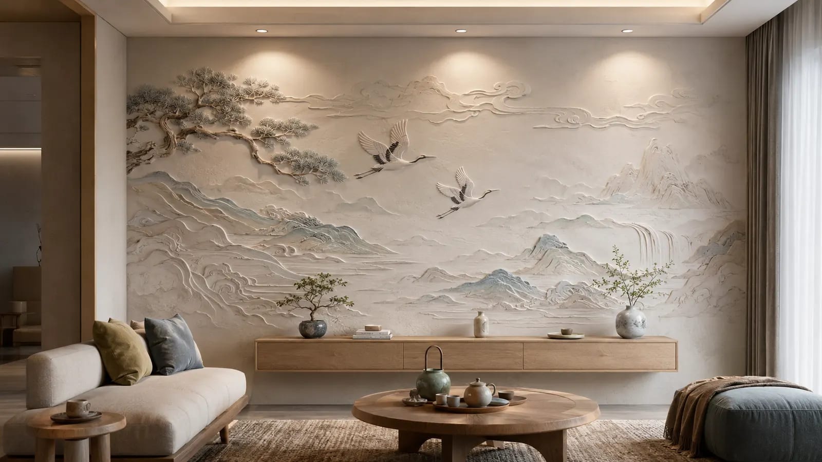 松壑听泉 · 05,山水意境浮雕空间效果参考