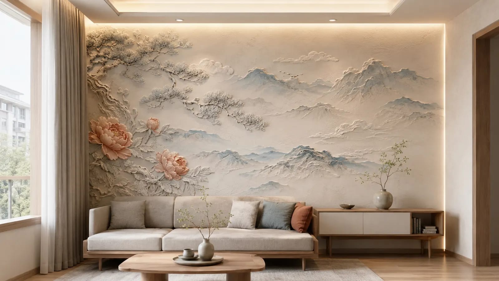 清荷听雨 · 05,花鸟清韵浮雕空间效果参考