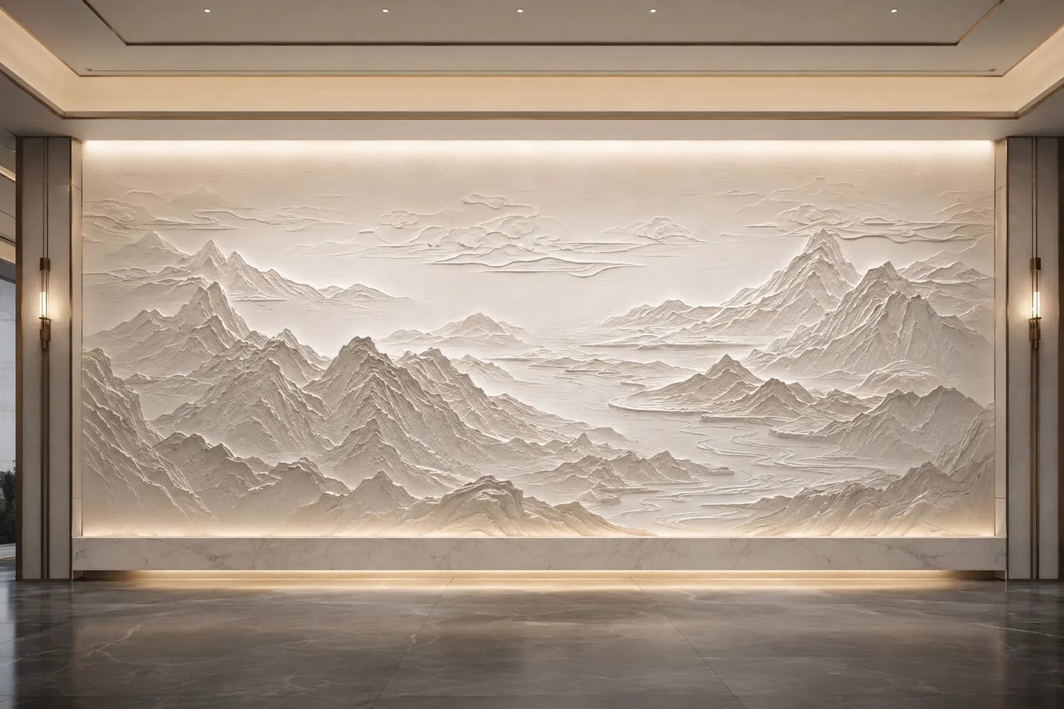 烟岚入画 · 05,山水意境浮雕空间效果参考