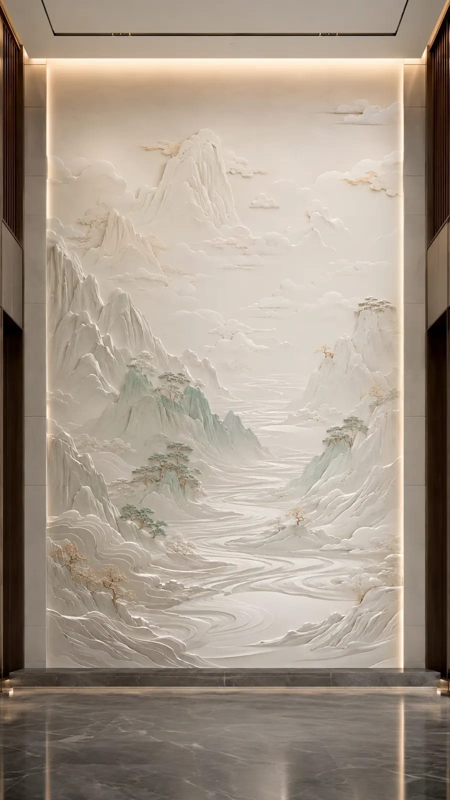 烟岚入画 · 06,山水意境浮雕空间效果参考